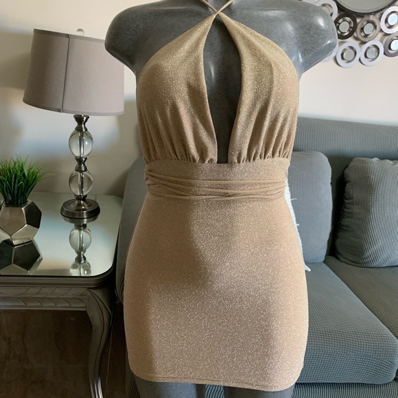 BABY BOO FASHION GOLD MINI DRESS✨ - Picture 4 of 4